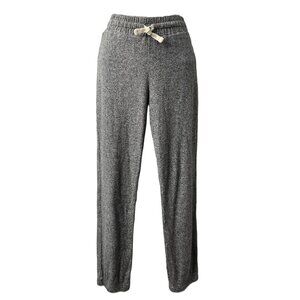 Monrow Thermal Waffle Knit Pants S Lounge Crop Heather Gray Stretch Drawstring